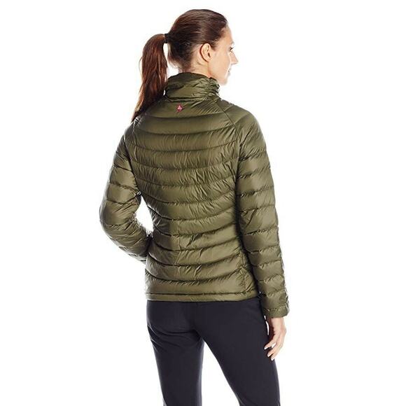 Prana Packable Lyra Down Puffer Winter Jacket Olive Green Lightweight Sz Medium - Picture 2 of 10